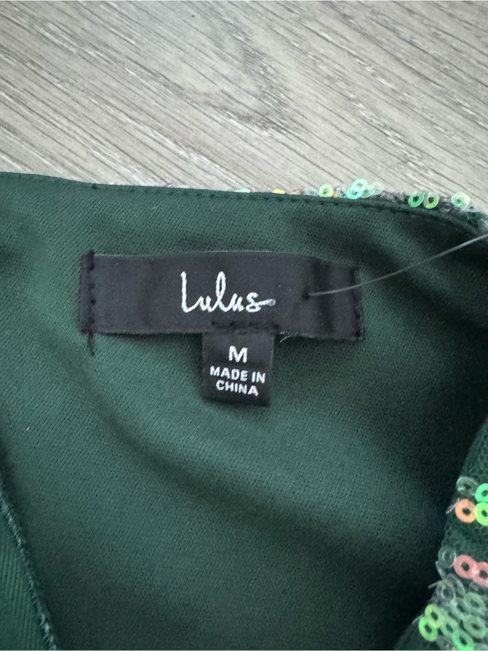 Lulu's Mesmerizing Shine Green Sequin One-Shoulder Party Dress Medium - Picture 14 of 16